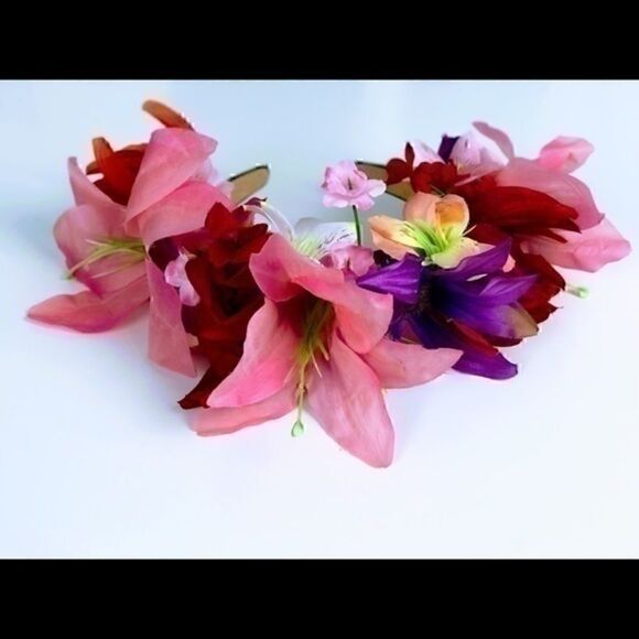 Stunning Handmade Colorful Flower Crown - Picture 3 of 7
